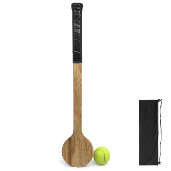 Tennis Training Racket with Tennis Ball Set Wooden Tennis Accuracy Practice Racket Tennis Training Aid