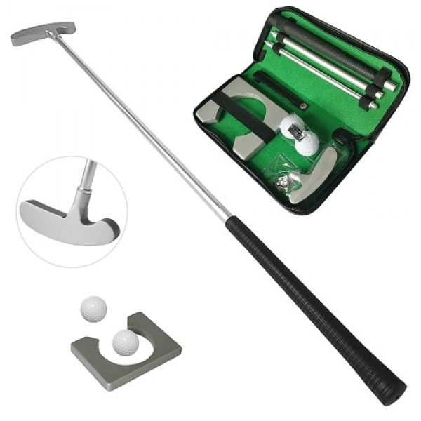 Golf Putting Set with Golf Putter 2 Golf Balls Golf Putting Cup for Travel Indoor   Golf Putting Practice Portable Golf Putter K