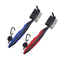 Functional Professional Golfclub Ball Grooves Cleaning Brush Nylon Iron Wire Dual Sided Putter Cleaner Outdoor Exercise Golf Acc