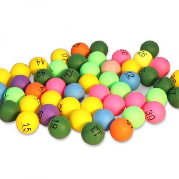 50Pcs Number Printed Ping Pong Balls 40mm Colored Raffle Balls Entertainment Table Tennis Balls for Game and Advertising