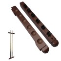 6-Cue Wall Mount Wood Cue Rack Billiard Wall Rack