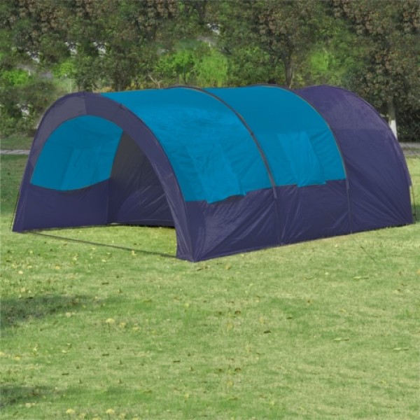 Polyester Camping Tent 6 Persons Blue-Dark Blue