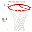 Outdoor Basketball Net, Professional Heavy Duty Basketball Net Replacement, All Weather Anti Whip, Suitable For Outdoor Standard 12 Loops Basketball Hoop