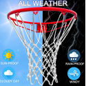 Outdoor Basketball Net, Professional Heavy Duty Basketball Net Replacement, All Weather Anti Whip, Suitable For Outdoor Standard 12 Loops Basketball Hoop